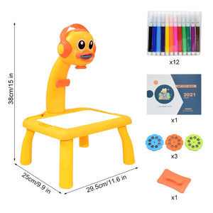 Mesa de Desenho Artístico Projetor Led para Crianças
