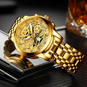Relógio NEKTOM Top Brand Luxury Gold