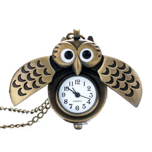 Relógio de Bolso com asas abertas em forma de coruja