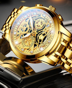 relógio dourado