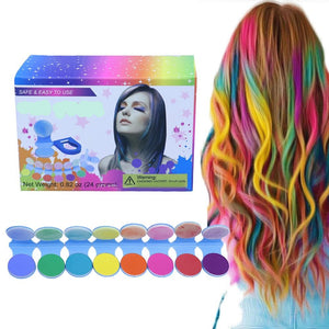 Pintura de cabelo com giz em pó, 8 cores.